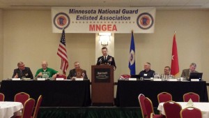 BG Dirk Kloss,MN Assistant Adjutant General, speaks to the general membership