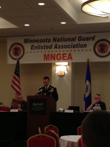 BG Dirk Kloss,MN Assistant Adjutant General, speaks to the general membership