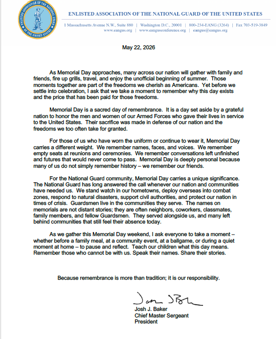 President’s Memorial Day Message